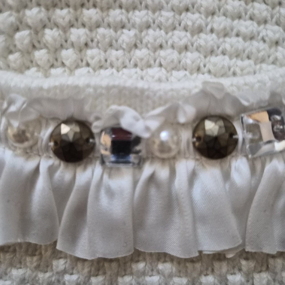 Ruby Rd. Cream Cardigan with Ruffle Details - Picture 5 of 9